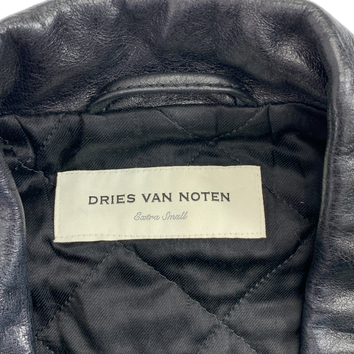 【미품】 DRIES VAN NOTEN / 드리스 반 노텐 | 오버 사이즈 가죽 더블 라이더 재킷 | XS | 블랙 | 남성