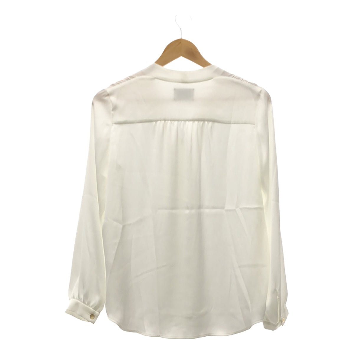 UNITED ARROWS | Satin metal button V-neck blouse | Size 38 | Women's