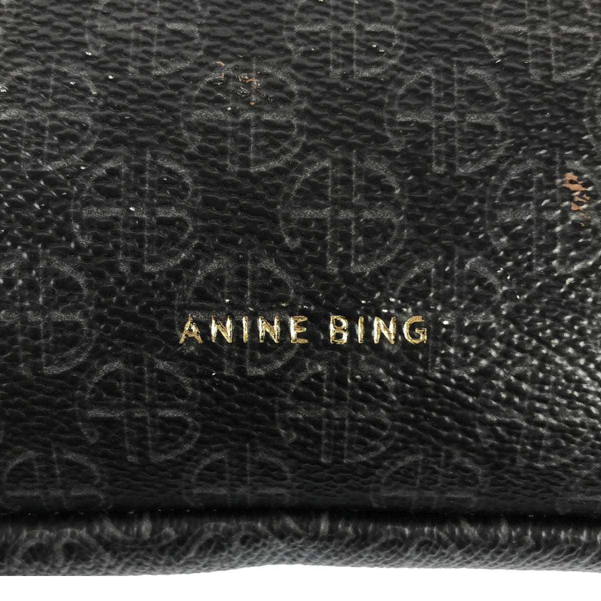 安妮賓 | 2022秋冬 |字母標誌印花手提包 |黑色 |女性的