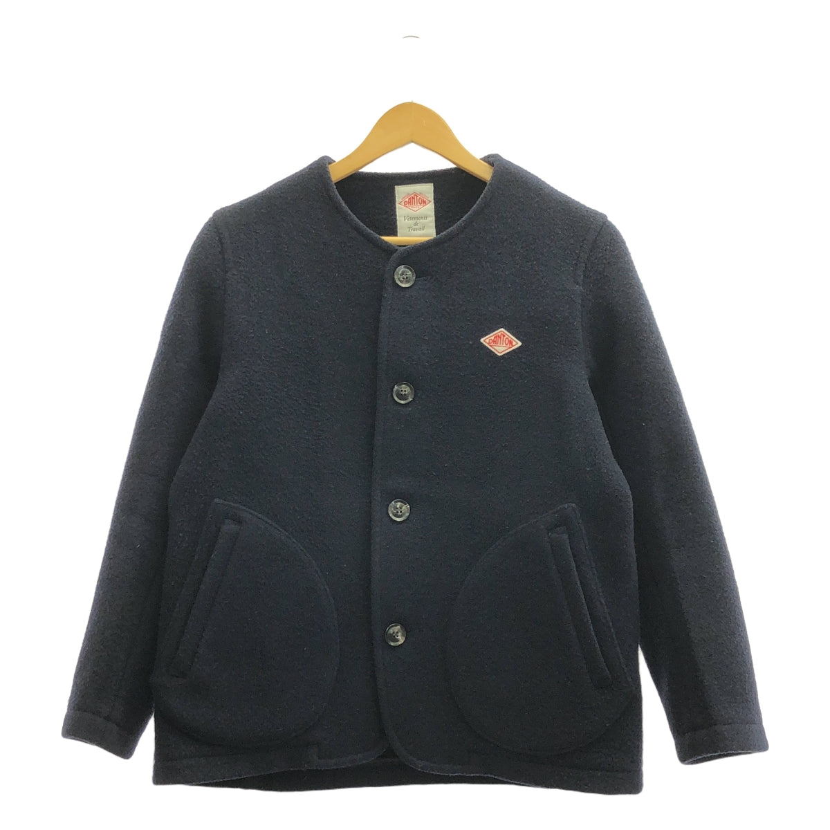 DANTON / 丹頓 | 無領羊毛大衣 | 36 | 藏青色 | 女款