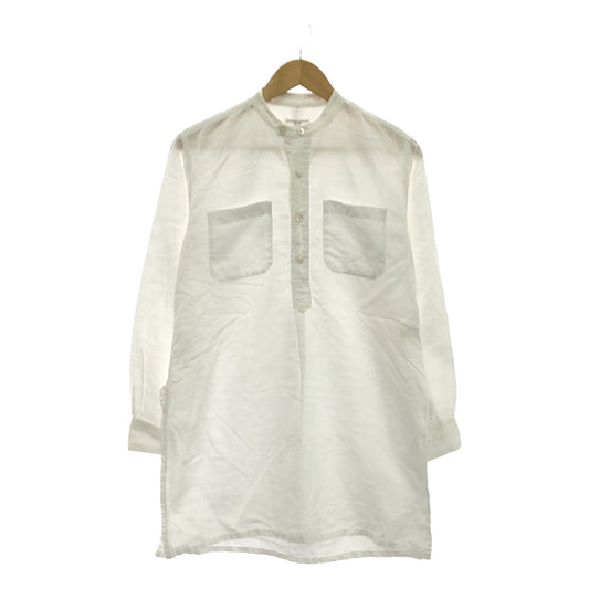 Engineered Garments | Linen Blend No Collar Shirt | XS | White | Women's