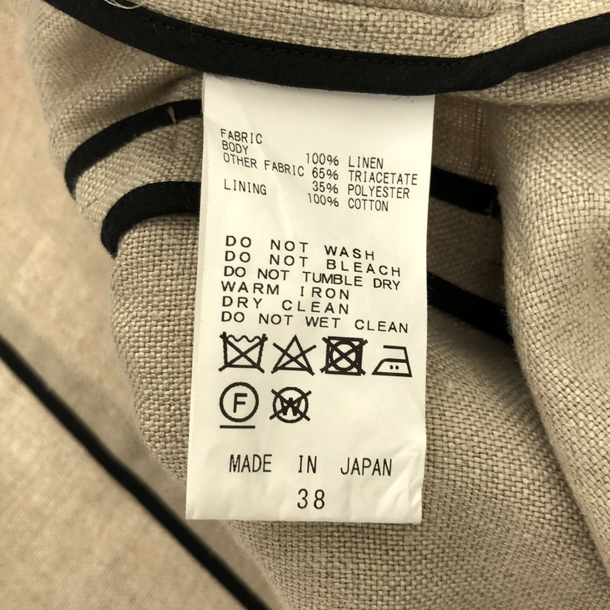 [Good Condition] CINOH / Chino | Linen No-Collar Double-Breasted Jacket | Size 38 | Beige | Women's