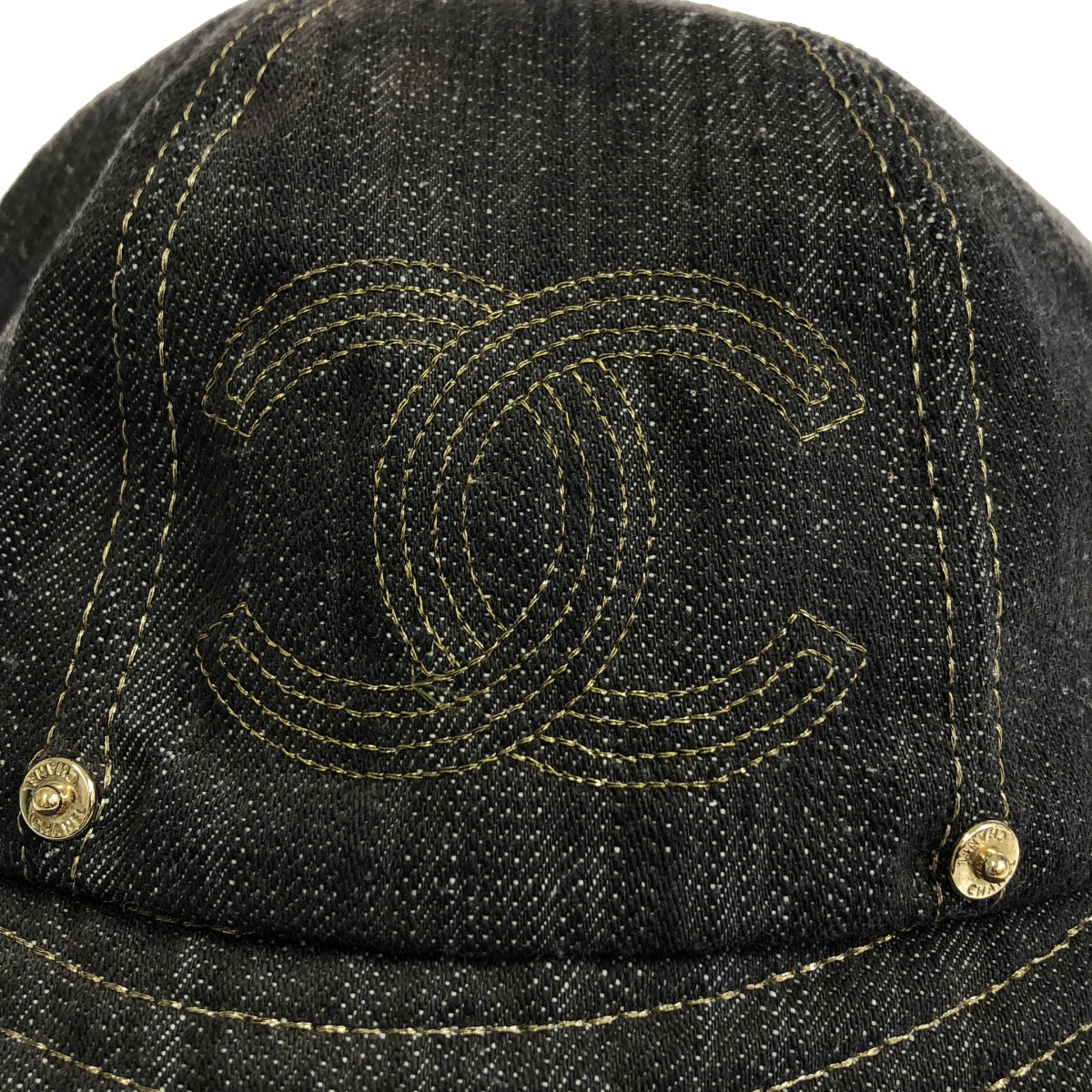 CHANEL / シャネル | ココマーク ステッチワーク デニム ハット CHANEL / シャネル | ココマーク ステッチワーク デニム ハット