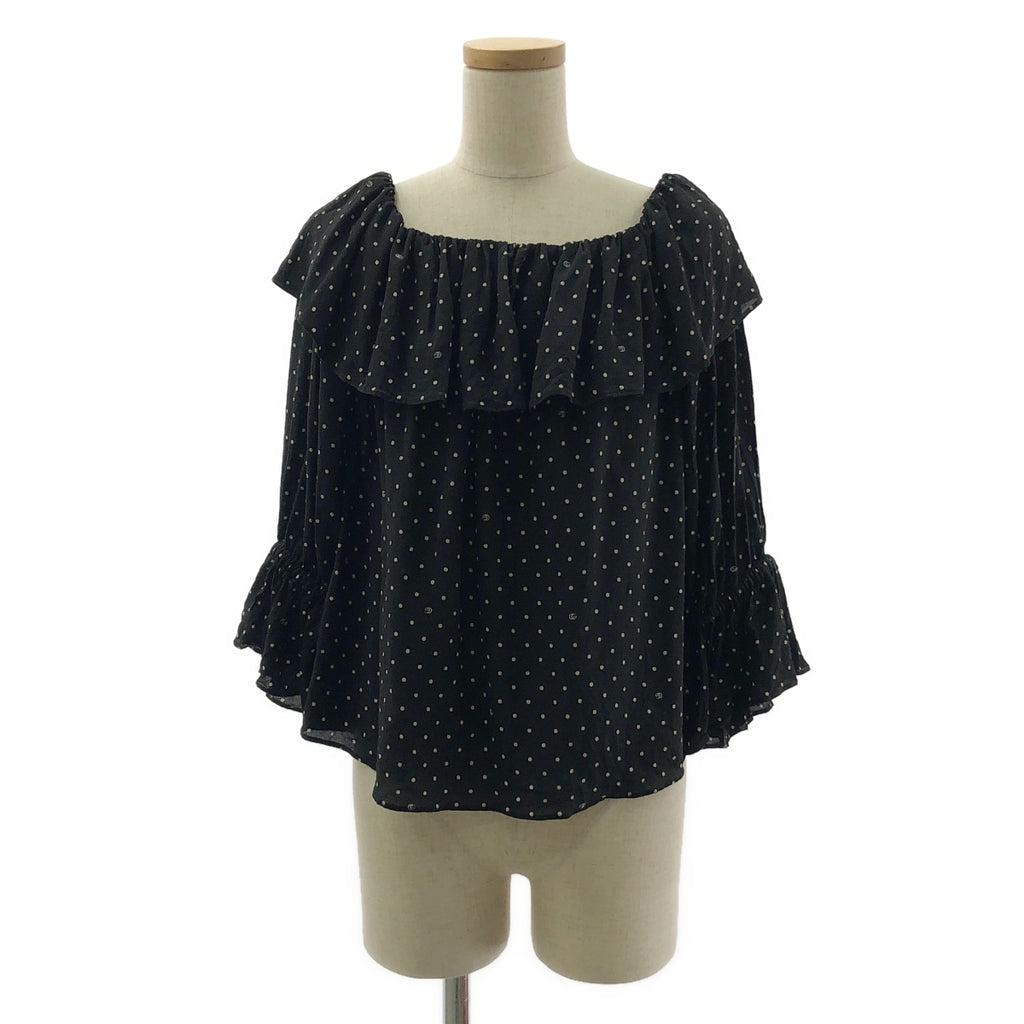 GUCCI / 구찌 | 실크 도트 프릴 블라우스 | 40 |