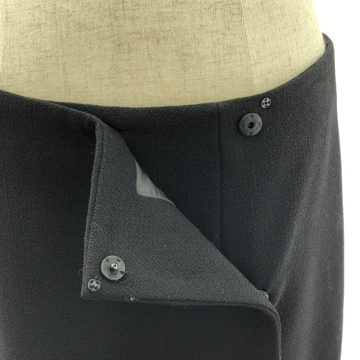 PRADA | Wool Bejeweled Wrap Skirt | 42S | Women's