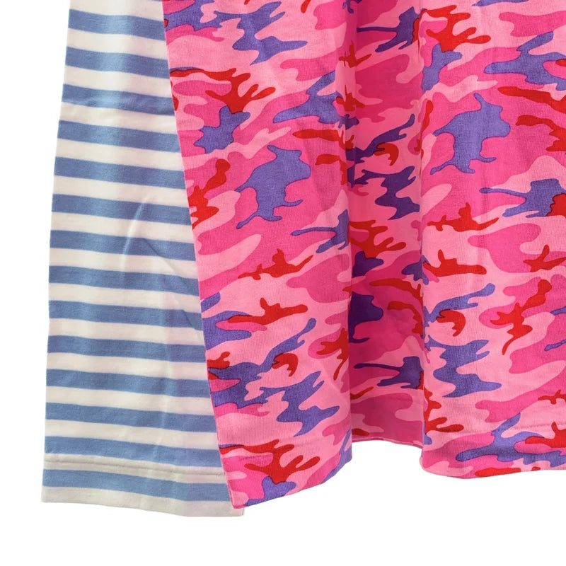COMME des GARCONS GIRL / コムデギャルソンガール | 2021SS | カモフラ ボーダー切替 クルーネック カットソー | L | レディース