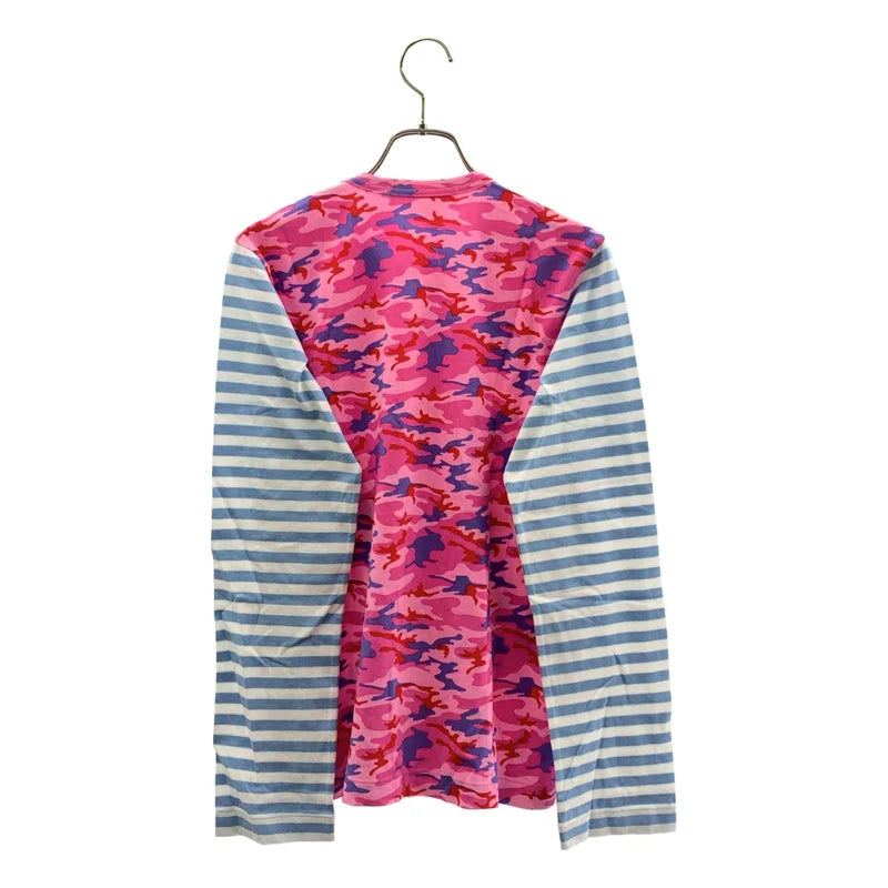COMME des GARCONS GIRL / コムデギャルソンガール | 2021SS | カモフラ ボーダー切替 クルーネック カットソー | L | レディース