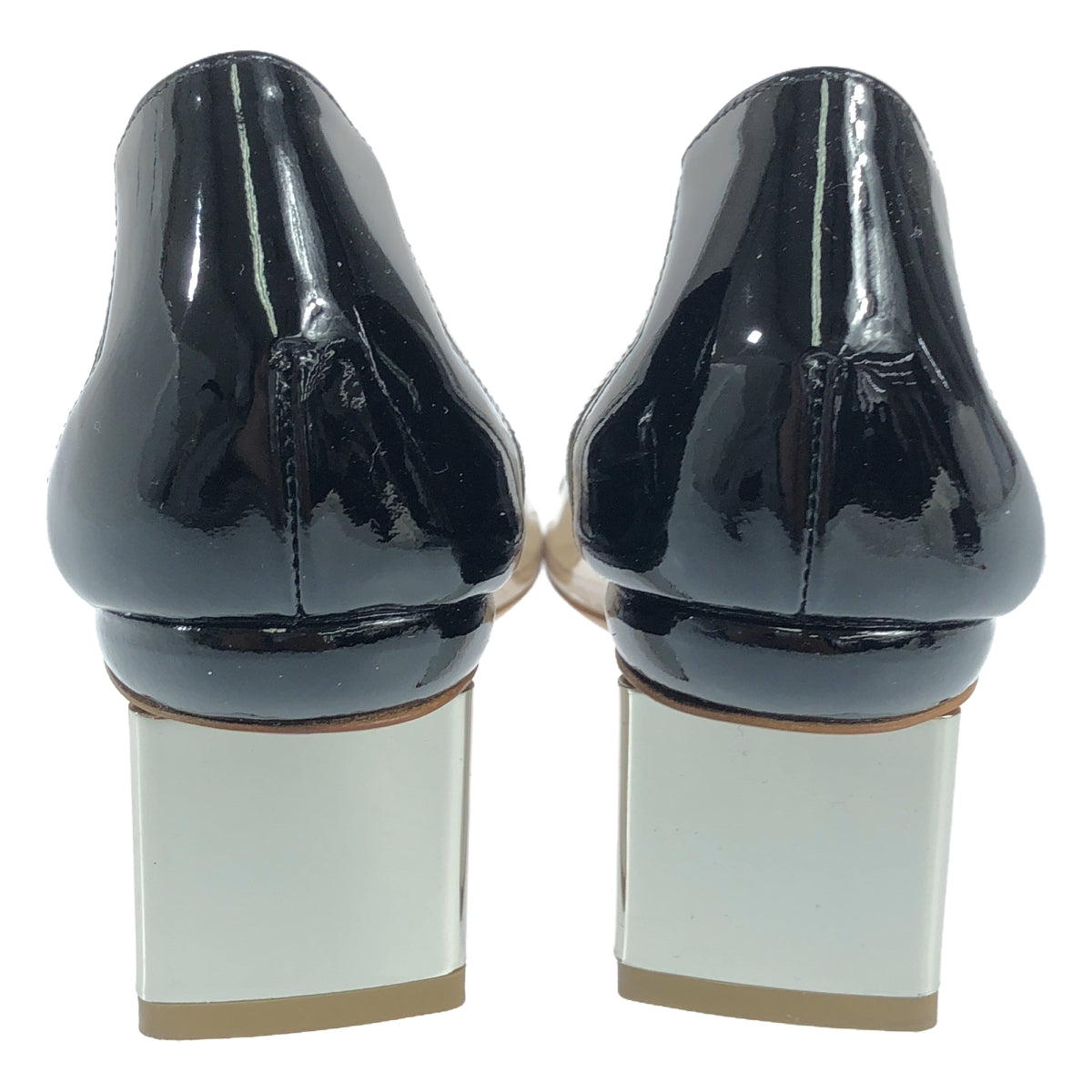 [Beautiful Condition] Nicholas Kirkwood | Patent Leather PVC Metal Heel Pumps | Size 36 | Black/Clear | Women's