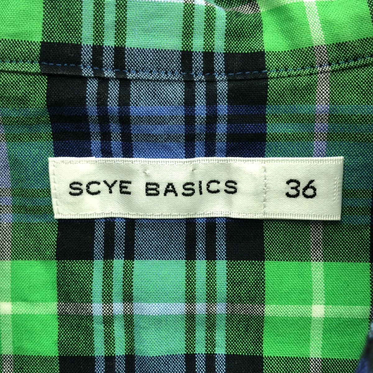 scye basics / Scye Basics | Cotton Check Band Collar Shirt | 36 | Multicolor | Men's