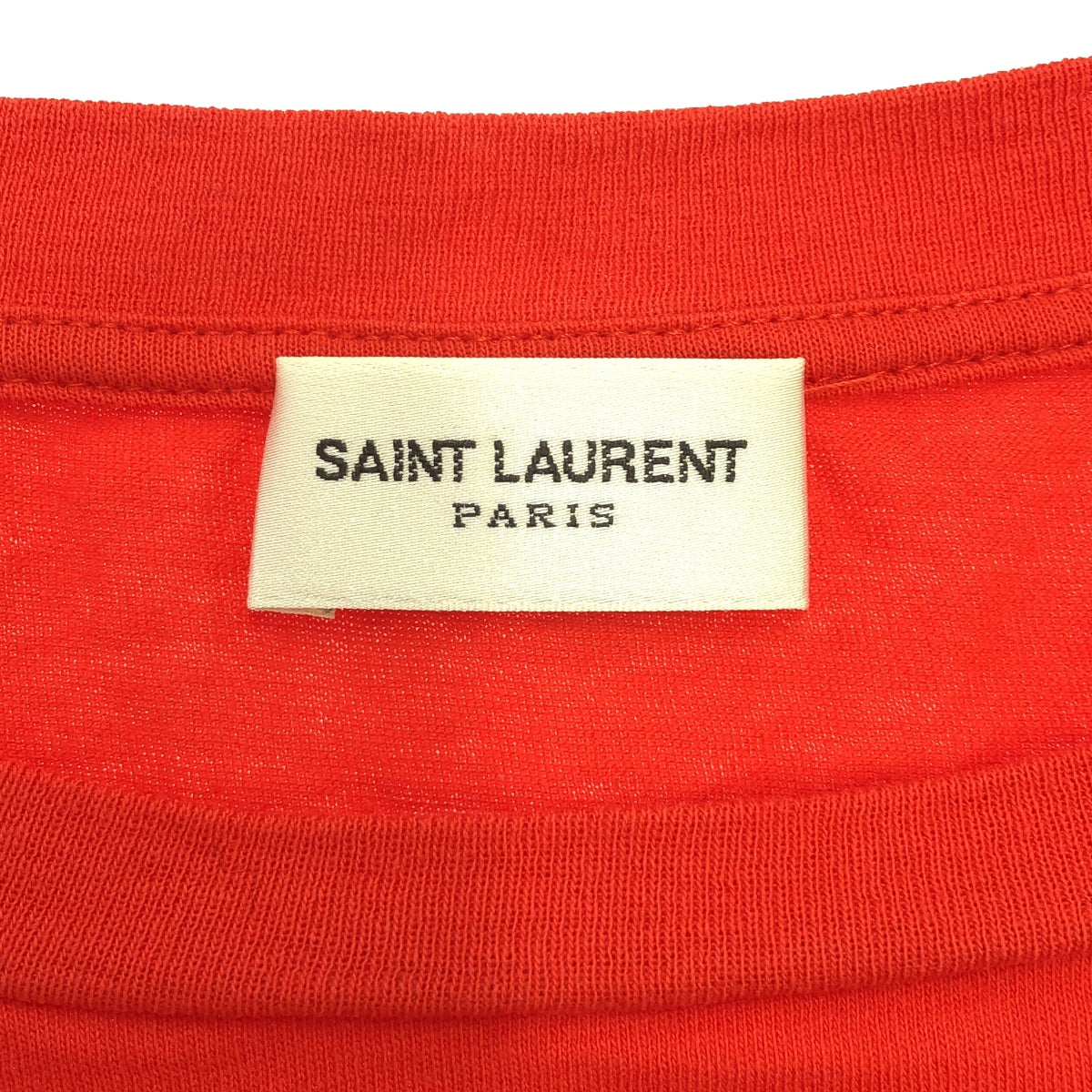 SAINT LAURENT PARIS | Cotton crew neck cut and sew | XS | Red | Men's