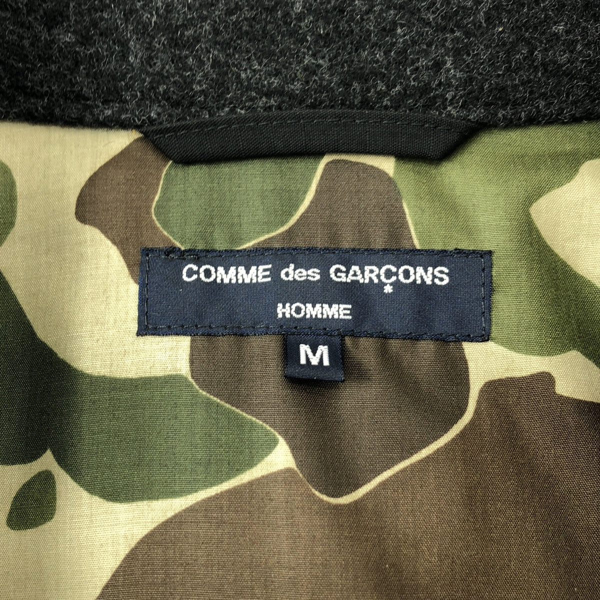[近新] COMME des GARÇONS HOMME | 2023 秋冬 | 羊毛、尼龍、海狸皮、防撕裂 CPO 外套 | M 碼 | 黑色 | 男款