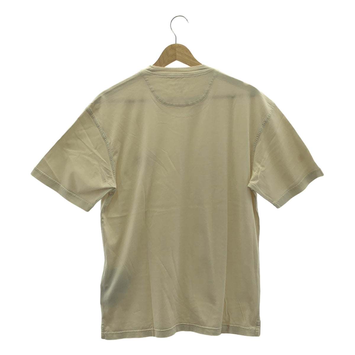 [狀況良好] PRADA | 2022 年 |三角形標誌圓領棉質T卹 | S |米色 |男士