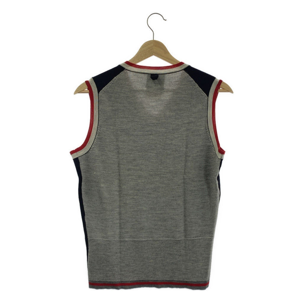 BLACK FLEECE BY Brooks Brothers / ブラックフリースバイブルックブラザーズ | ウール ボーダー切替 Vネック ニットベスト | BB0 | ブラック / グレー | メンズ