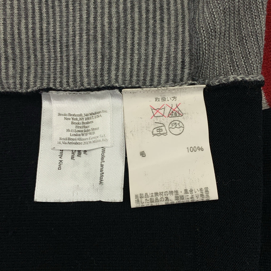 BLACK FLEECE BY Brooks Brothers / ブラックフリースバイブルックブラザーズ | ウール ボーダー切替 Vネック ニットベスト | BB0 | ブラック / グレー | メンズ