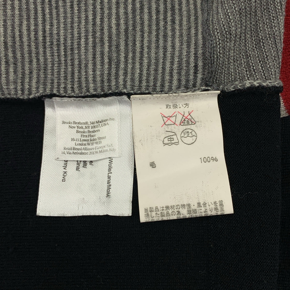 BLACK FLEECE BY Brooks Brothers / ブラックフリースバイブルックブラザーズ | ウール ボーダー切替 Vネック ニットベスト | BB0 | ブラック / グレー | メンズ