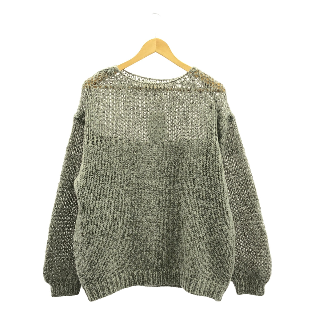 【新品】  CLANE / クラネ | HALF SHEER LOOSE MOHAIR KNIT ハーフシアー ルーズ モヘア ニット | 2 | グレー | レディース