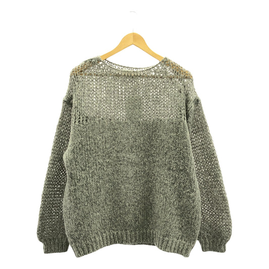 【新品】  CLANE / クラネ | HALF SHEER LOOSE MOHAIR KNIT ハーフシアー ルーズ モヘア ニット | 2 | グレー | レディース