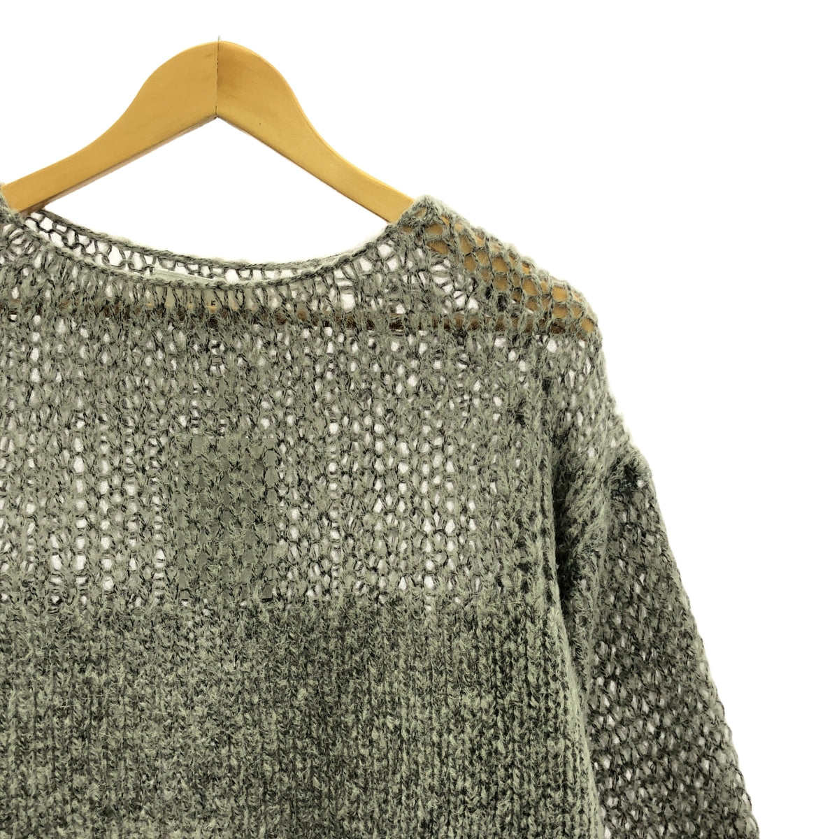 [新品] CLANE |半透明寬鬆馬海毛針織 | 2 |灰色 |女性的