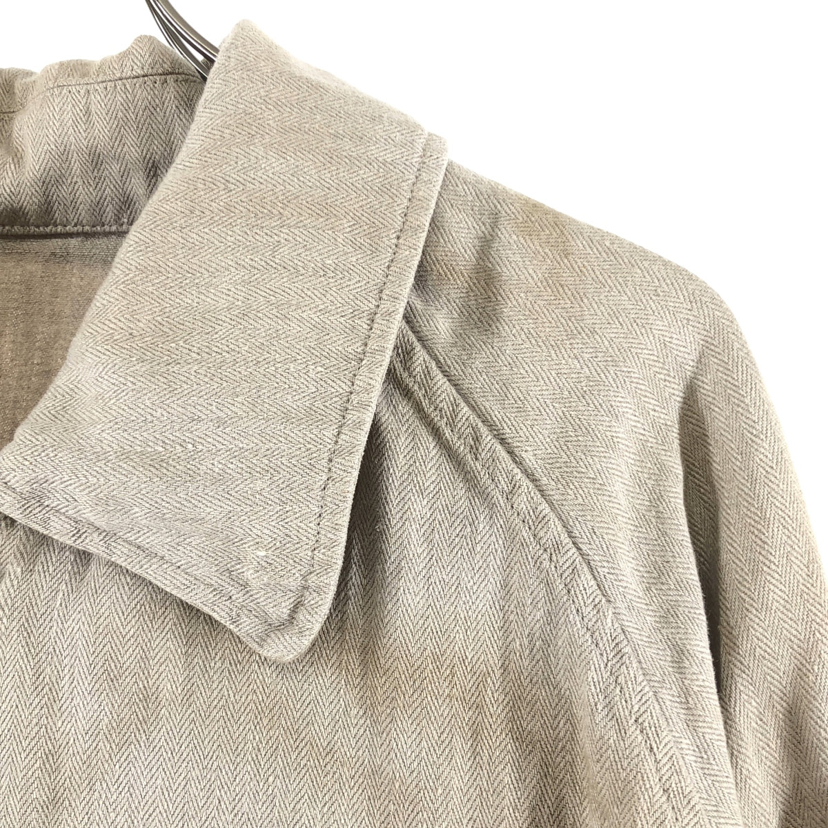 stein / シュタイン | 2025AW | HEAVY LINEN HERRINGBONE ZIP JACKET / ヨーロッパリネン ダメージ加工 ジップ ジャケット | S | メンズ