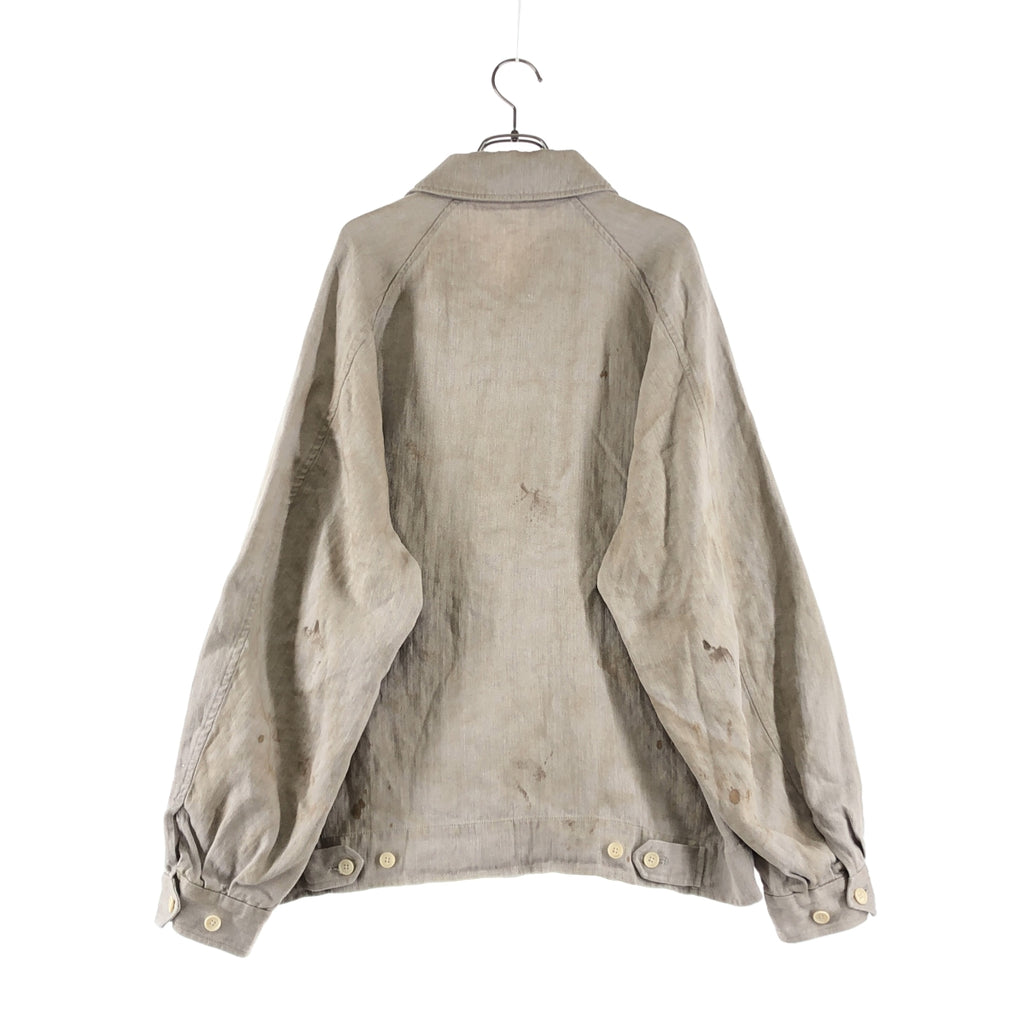 stein / シュタイン | 2025AW | HEAVY LINEN HERRINGBONE ZIP JACKET / ヨーロッパリネン ダメージ加工 ジップ ジャケット | S | メンズ