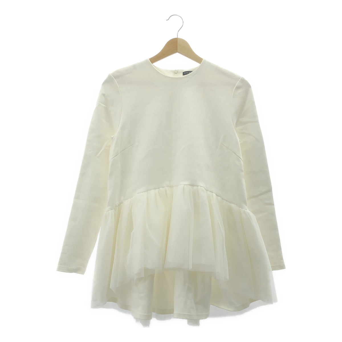 及川真理子 | TSURU蜂蜜色薄紗荷葉邊上衣 |