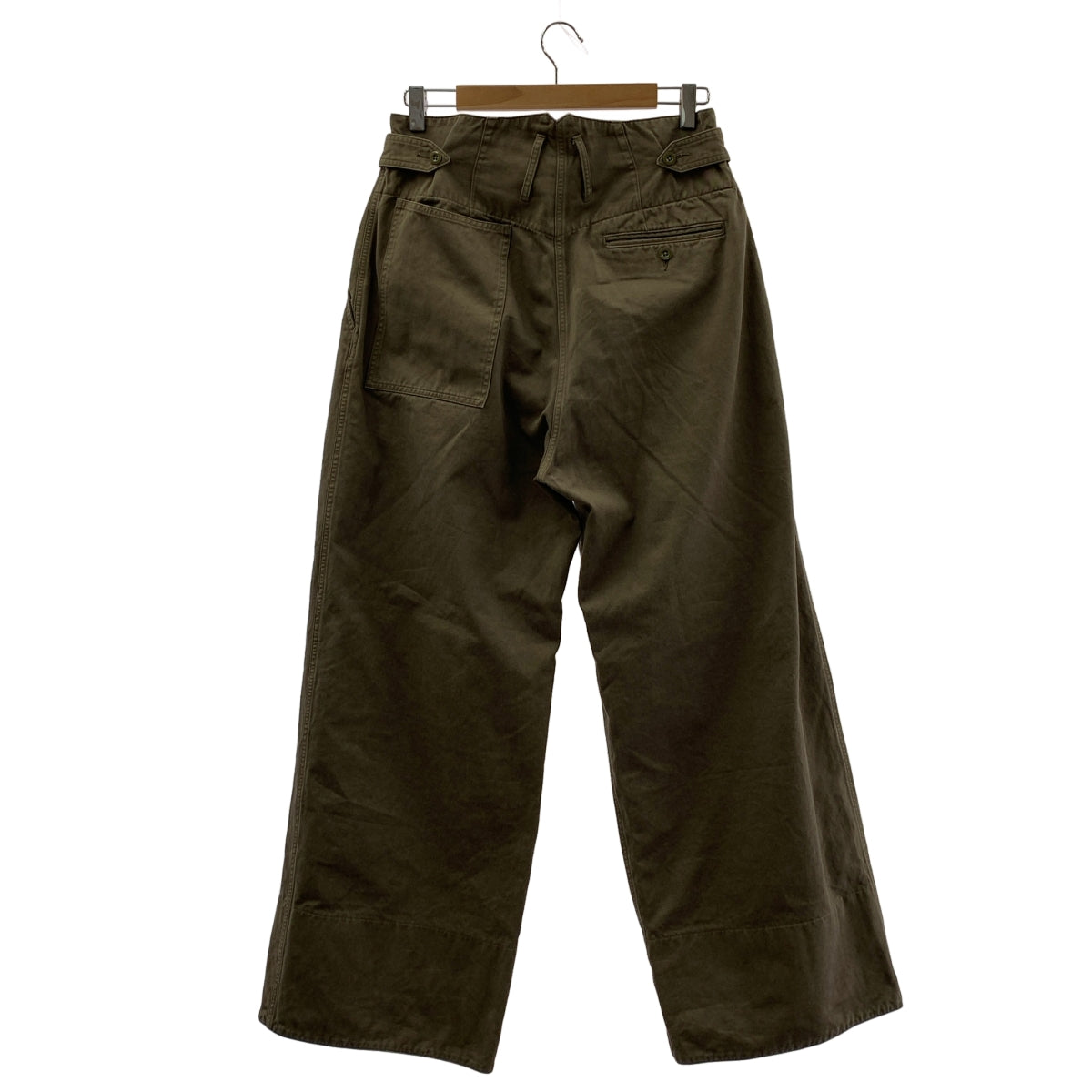 YOKE / ヨーク | "KATHARINE HAMNETT" Organic Cotton Wide-leg Work Pants ワイドパンツ | カーキ | メンズ