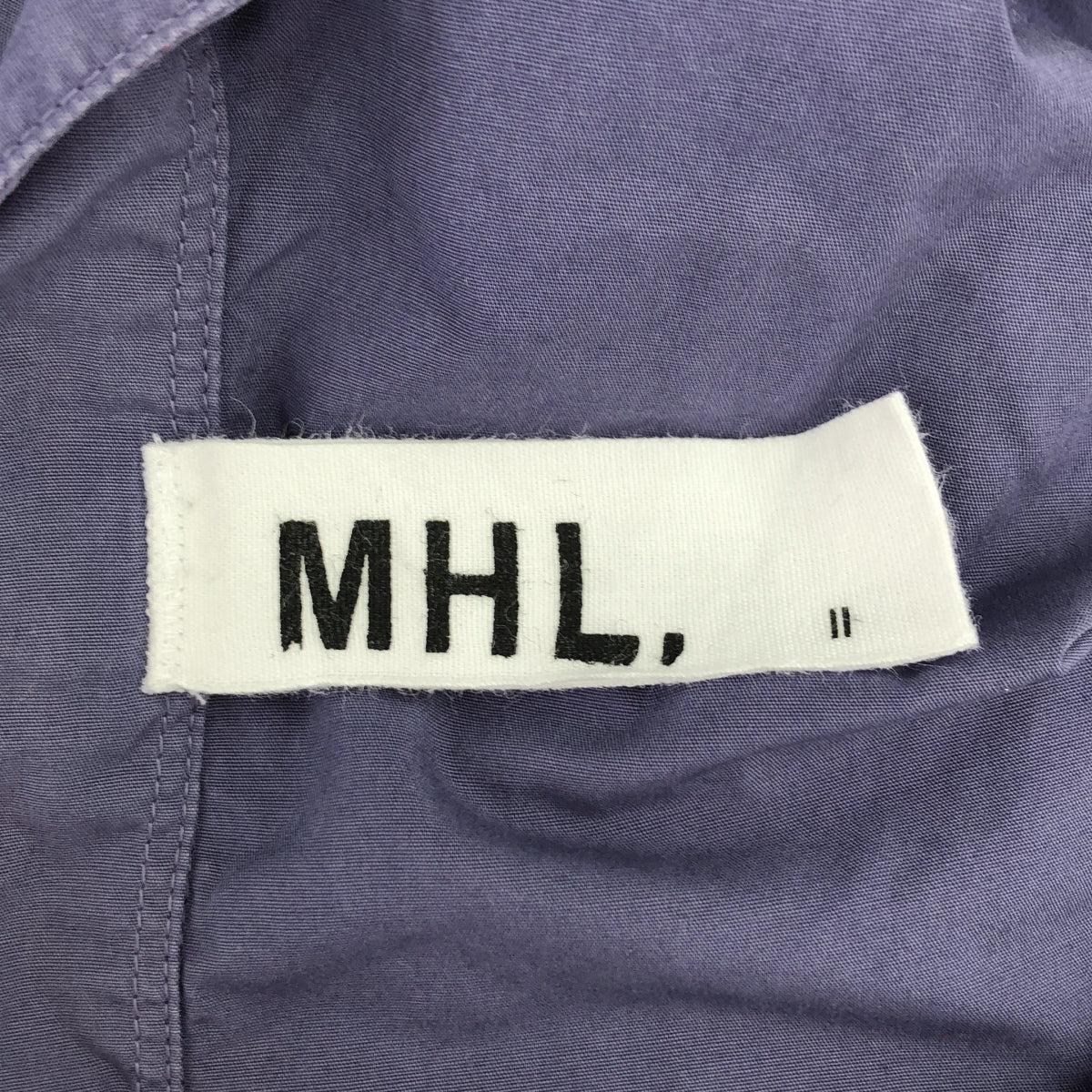 MHL. / エムエイチエルマーガレットハウエル | 2024SS | GARMENT DYE COTTON POPLIN バンドカラー プルオーバー 半袖ブラウス | 2 | ネイビー | レディース