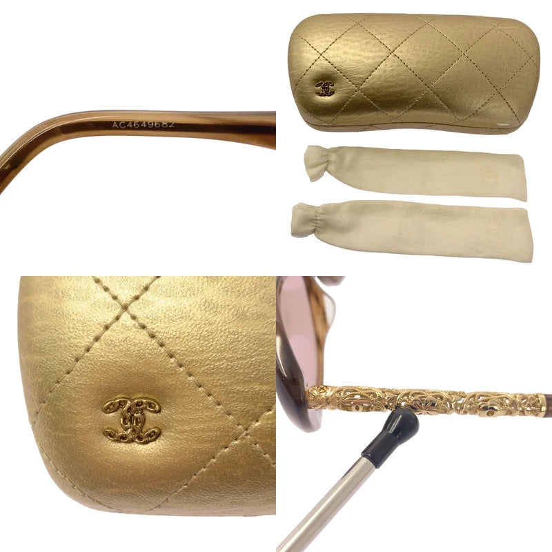 CHANEL サングラス アイウェア ココマーク　キルティング　ゴールド金具 CHANEL / シャネル | ココマーク サングラス アイウェア | 58□15