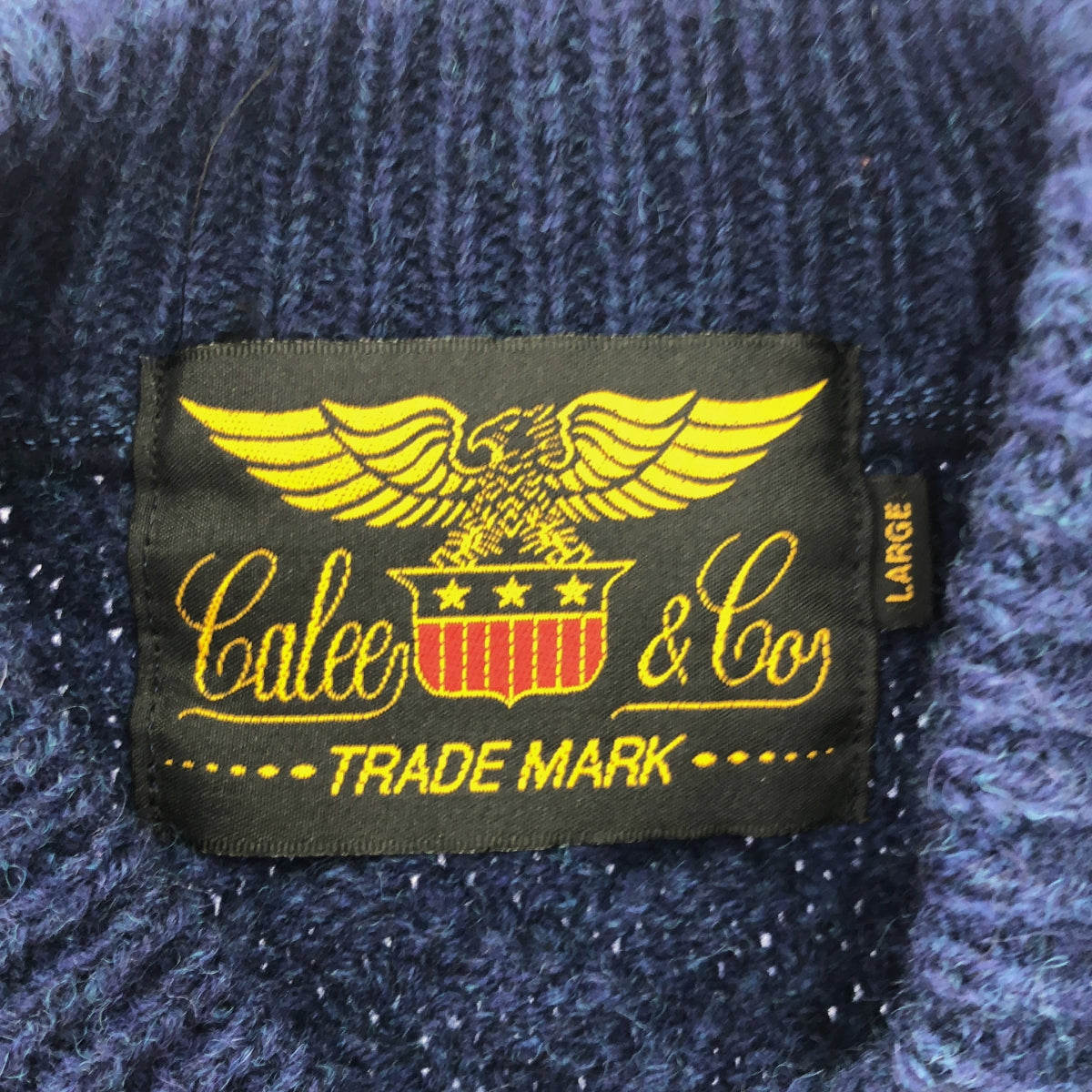 CALEE / キャリー | HENLEY NECK HERRINGBONE KNIT SWEATER シェットランドウール ヘンリーネック ヘリンボーン ニット セーター | L | ネイビー | メンズ
