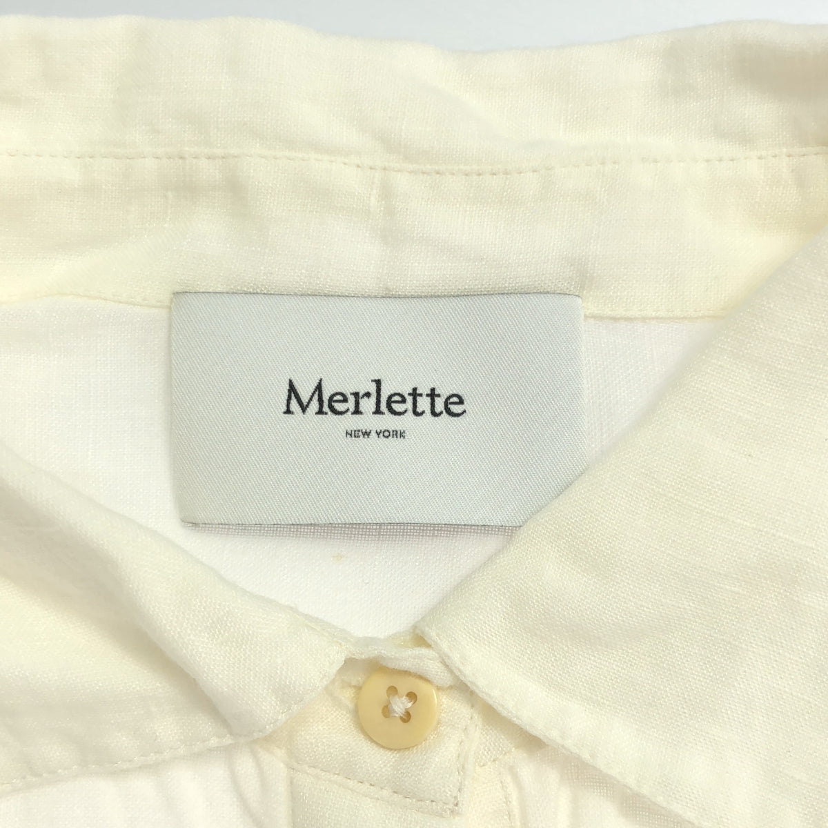 MERLETTE / 머렛 | AZUREA SHIRT 린넨 핸드 스모킹 블라우스 | XS | 화이트 | 여성