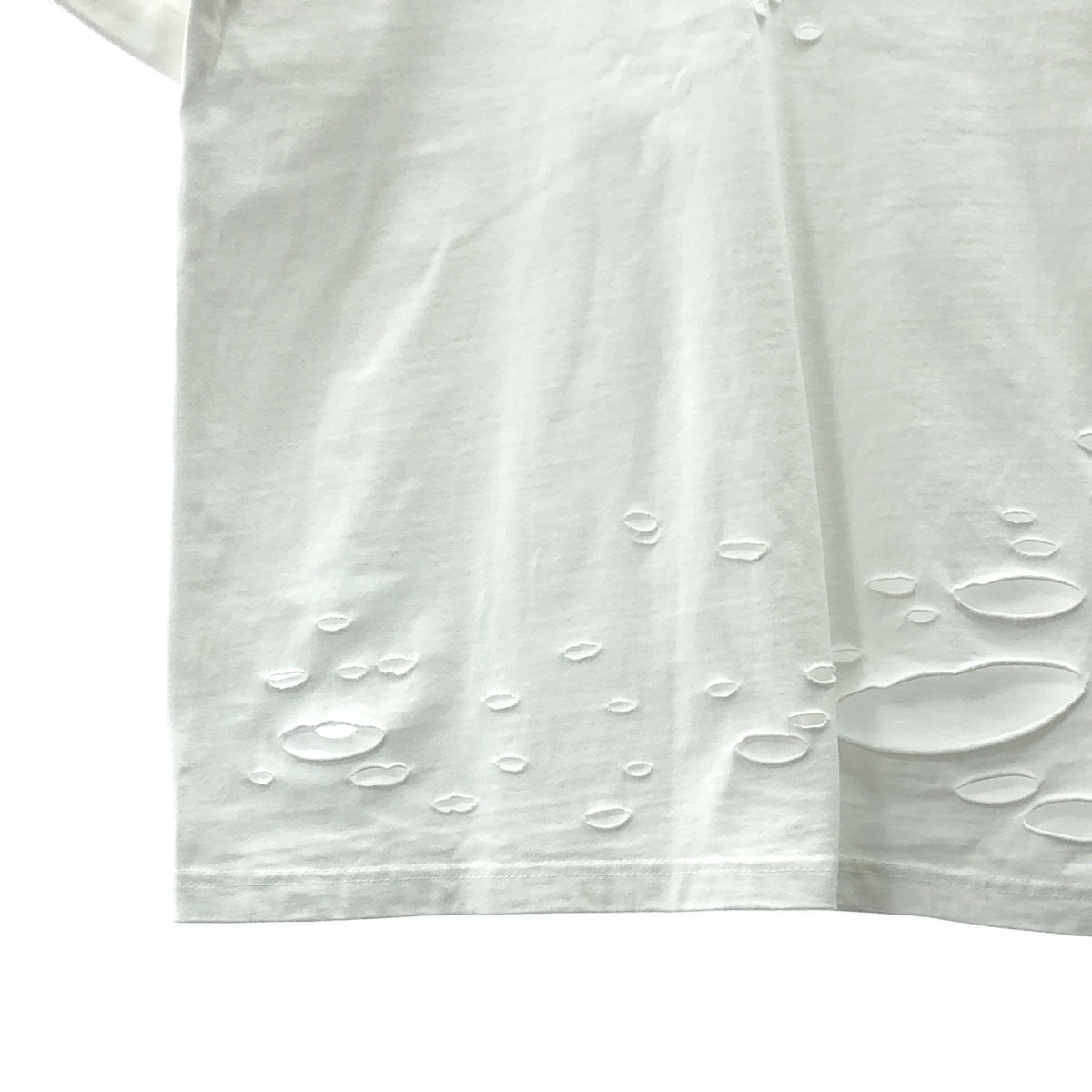 coaw / コア | 2023AW | damage tee ダメージ加工 コットン Tシャツ | F | ホワイト | レディース
