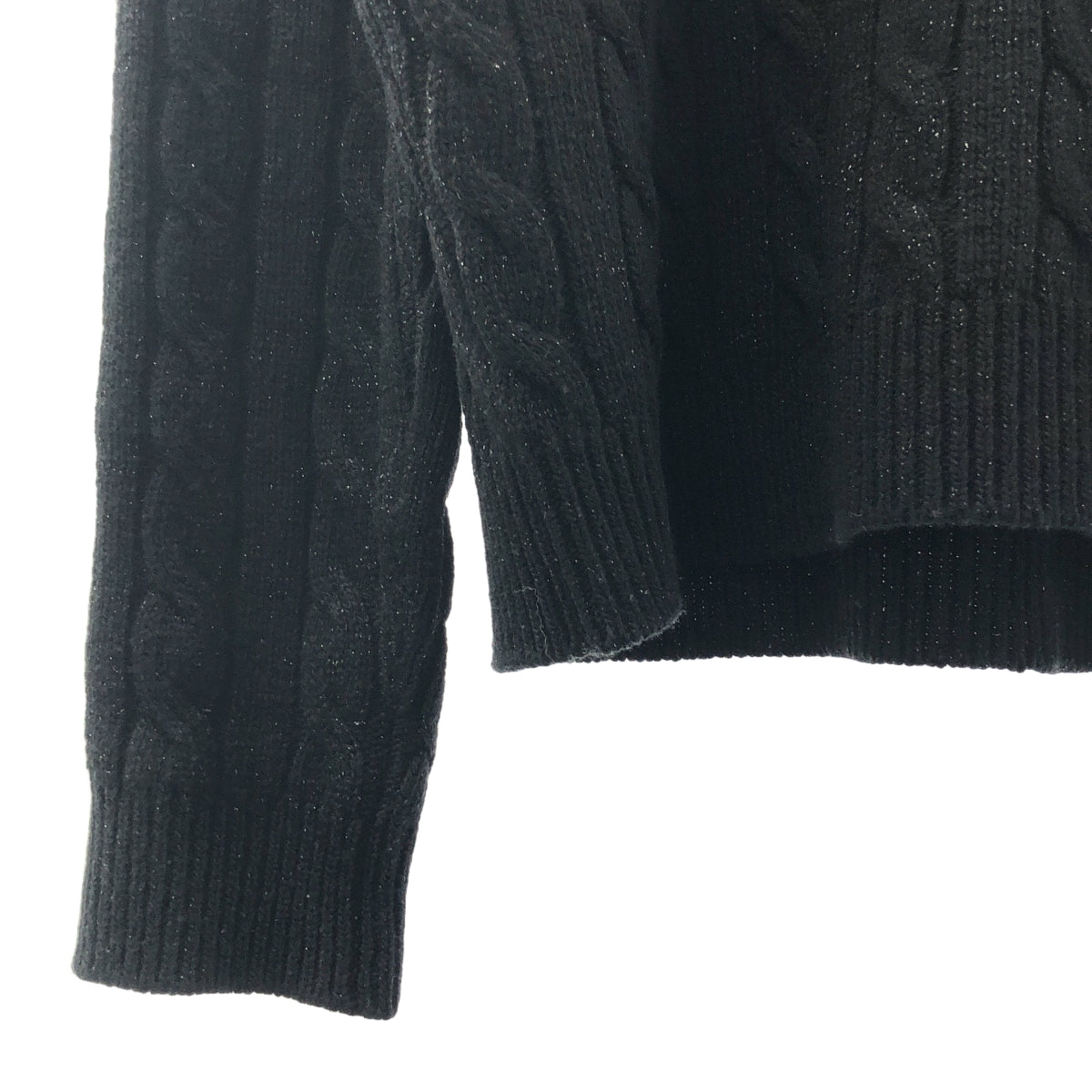 PRADA / 프라다 | 2022AW | 트라이앵글 로고 울 케이블 라메 크루넥 니트 | 48 | 남성