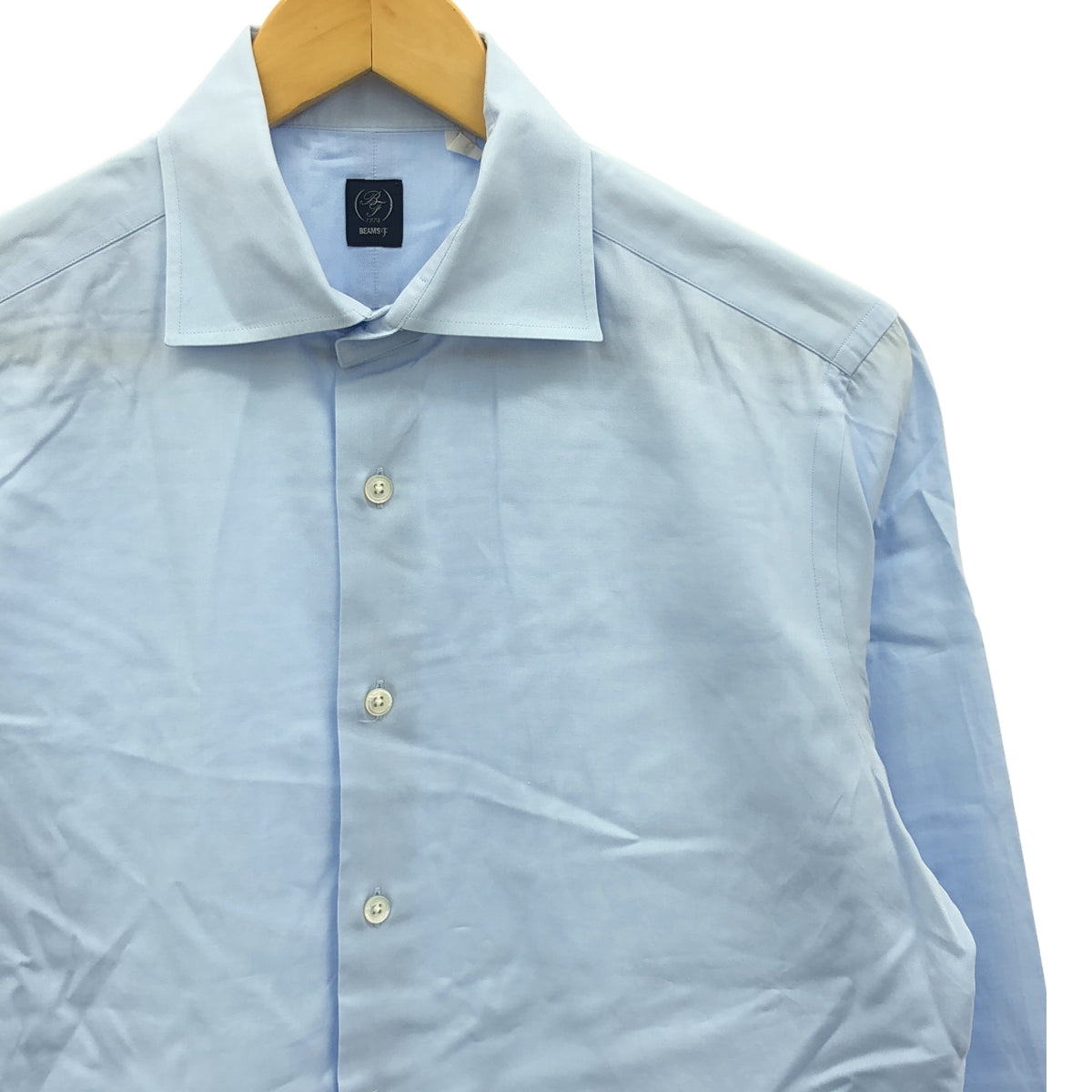 BEAMS F / ビームスエフ | ツイル ワイドカラーシャツ | 15 3/4 / 40 | サックスブルー | メンズ