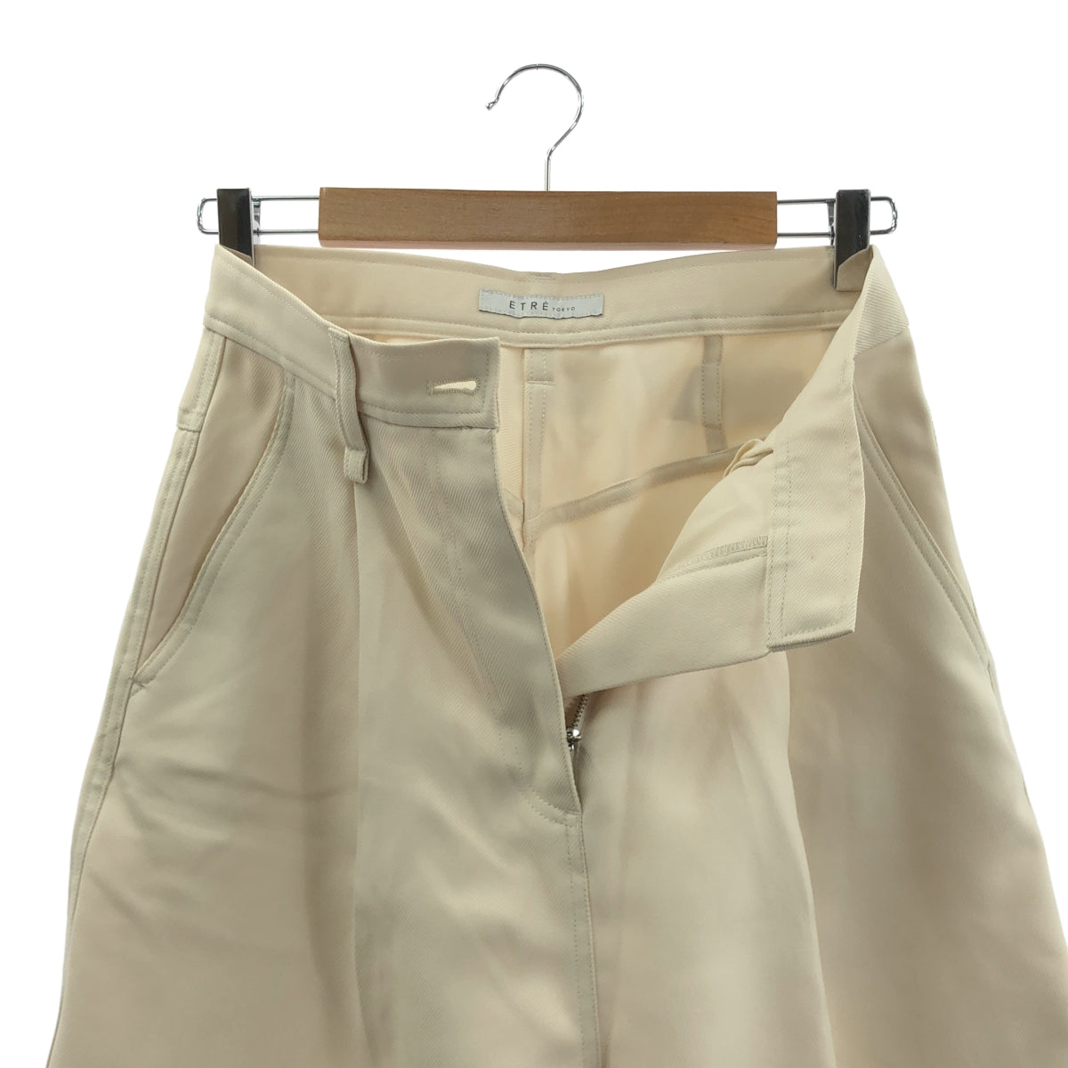 ETRE TOKYO | 高腰斜紋畫家褲 | M碼 | 象牙白 | 女款