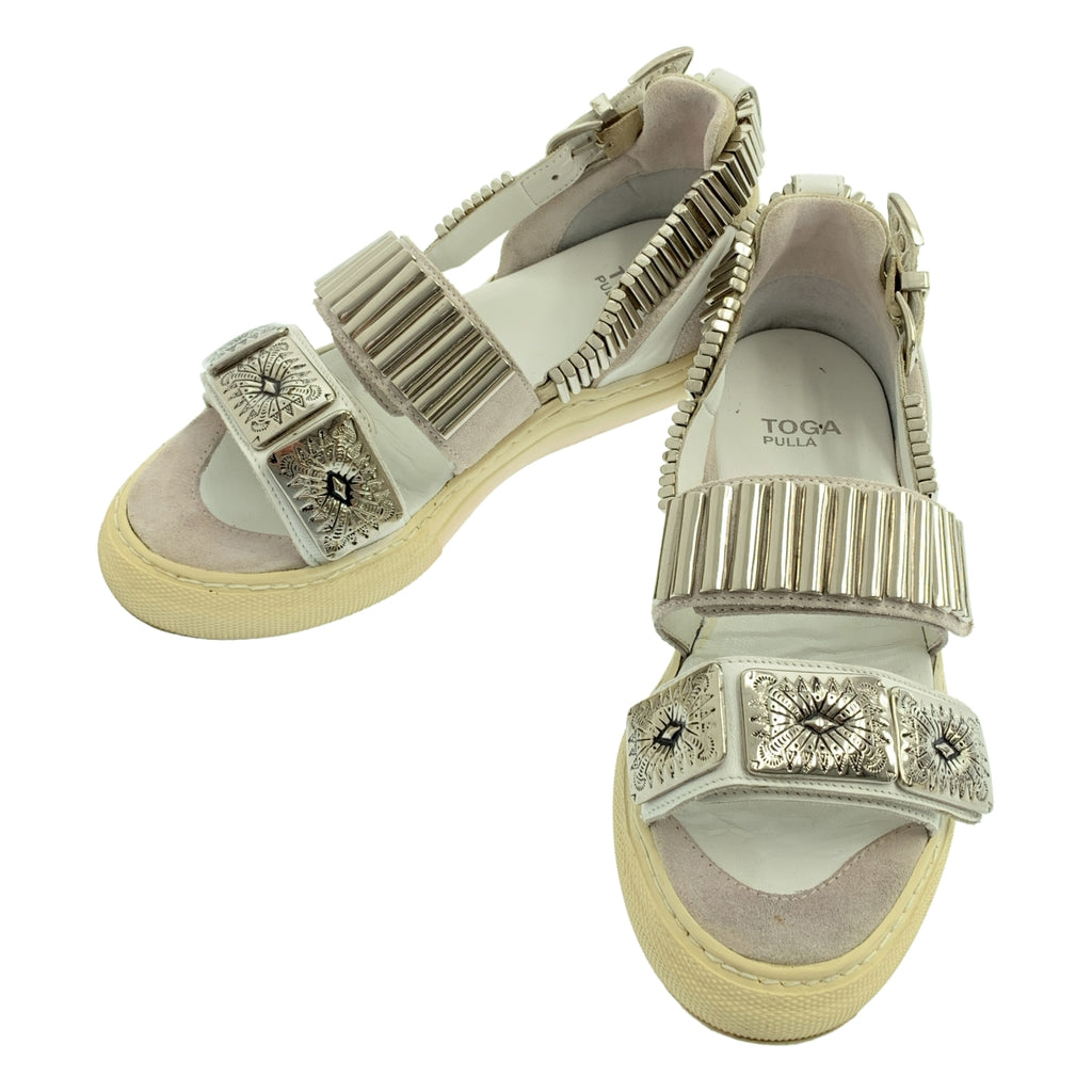 TOGA PULLA / 토가 풀라 | METAL SNEAKER SANDALS / 가죽 금속 장식 스트랩 샌들 | 23.5 |