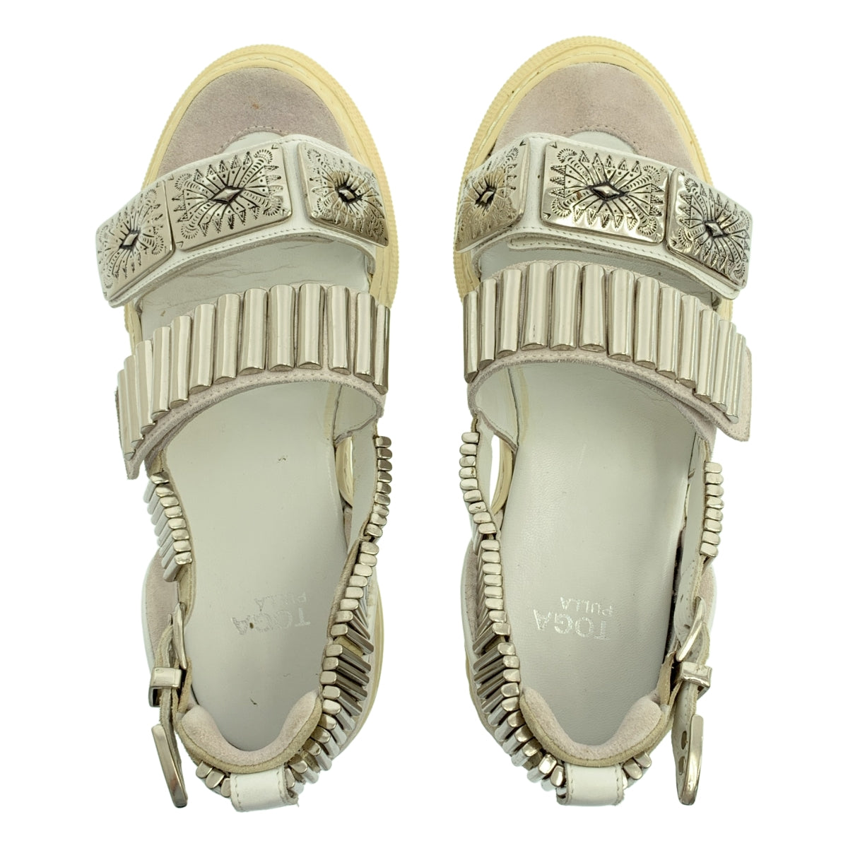 TOGA PULLA / 토가 풀라 | METAL SNEAKER SANDALS / 가죽 금속 장식 스트랩 샌들 | 23.5 |