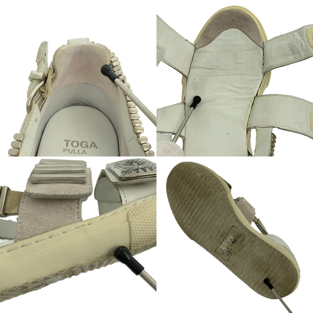 TOGA PULLA / 토가 풀라 | METAL SNEAKER SANDALS / 가죽 금속 장식 스트랩 샌들 | 23.5 |