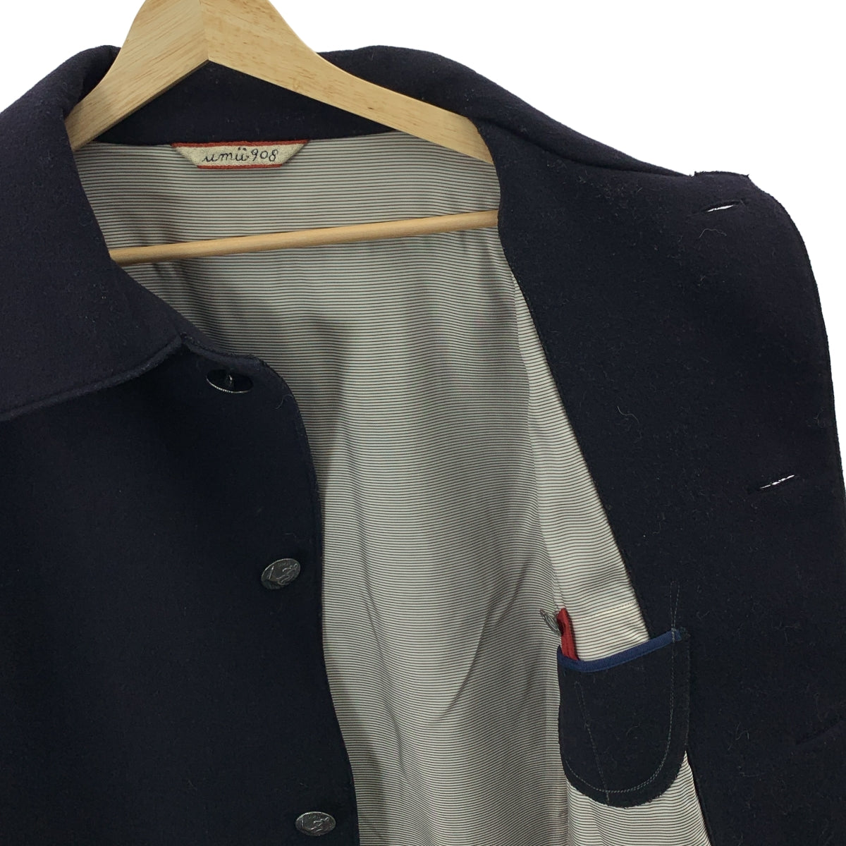 Umii 908 | 羊毛麥爾登金屬扣環單層大衣 |