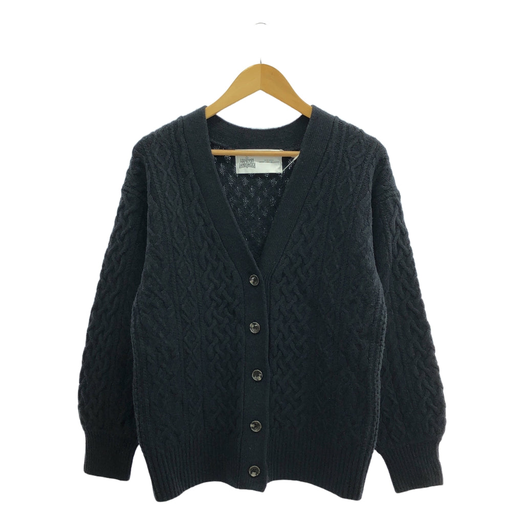 【新品】  UNITED ARROWS green label relaxing / ユナイテッド アローズ グリーン レーベル リラクシング | × HAMILTON アラン Vネック ニット カーディガン | F | ネイビー | レディース