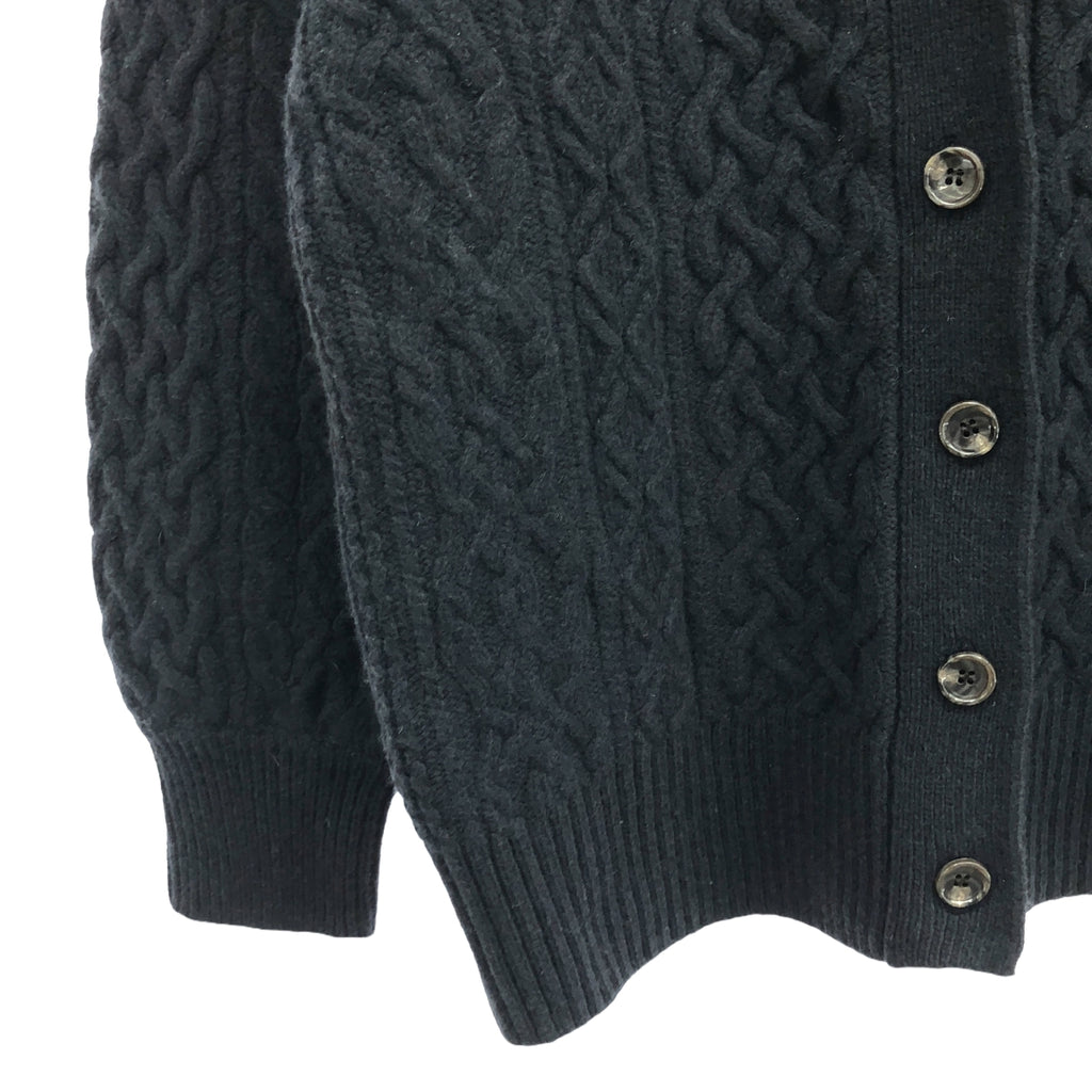 【新品】  UNITED ARROWS green label relaxing / ユナイテッド アローズ グリーン レーベル リラクシング | × HAMILTON アラン Vネック ニット カーディガン | F | ネイビー | レディース