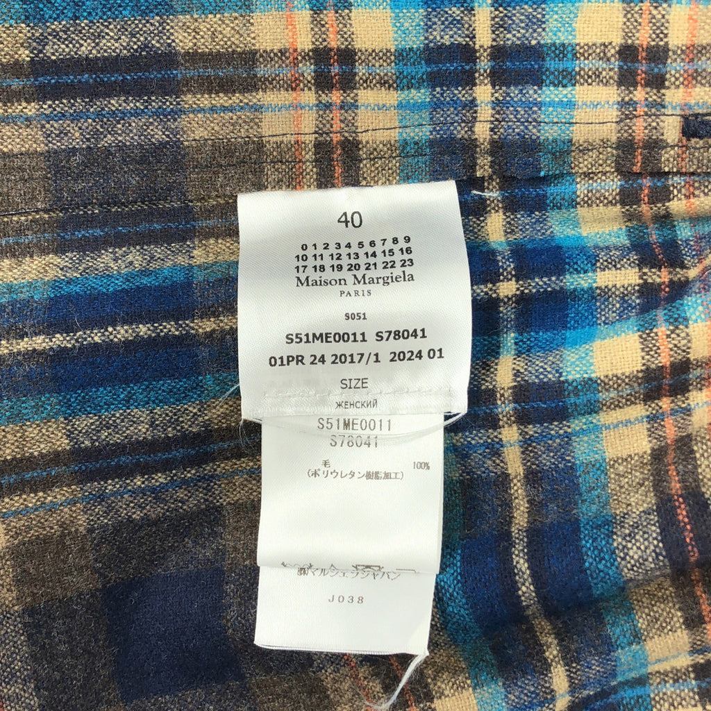 【美品】  Maison Margiela / メゾンマルジェラ | 2024SS | Pendleton Check Midi Skirt ペンドルトン コーティング チェック ウールスカート | 40 | マルチカラー | レディース
