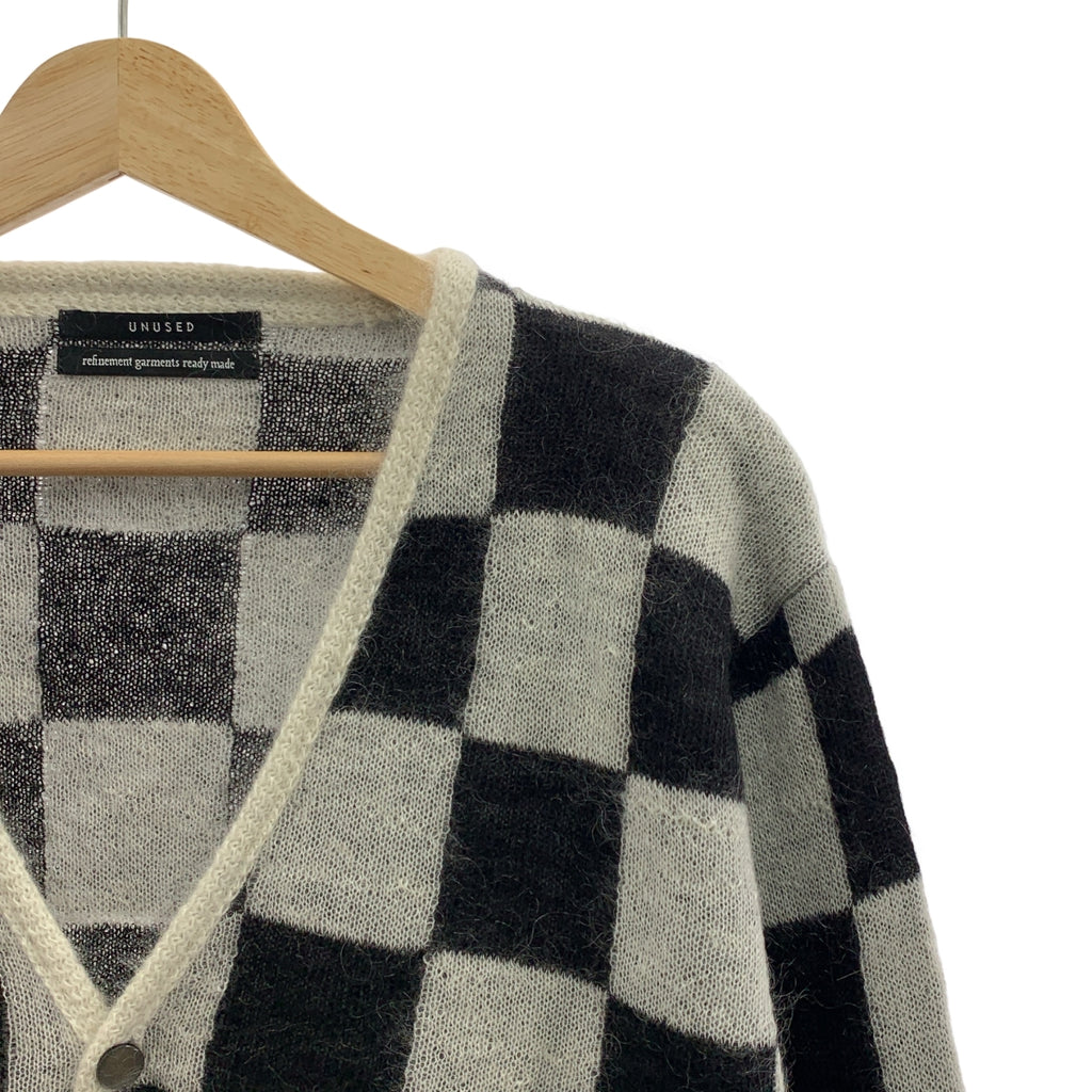 UNUSED / アンユーズド | 2020AW | モヘア ブロックチェック Vネック ニットカーディガン | 3 | メンズ