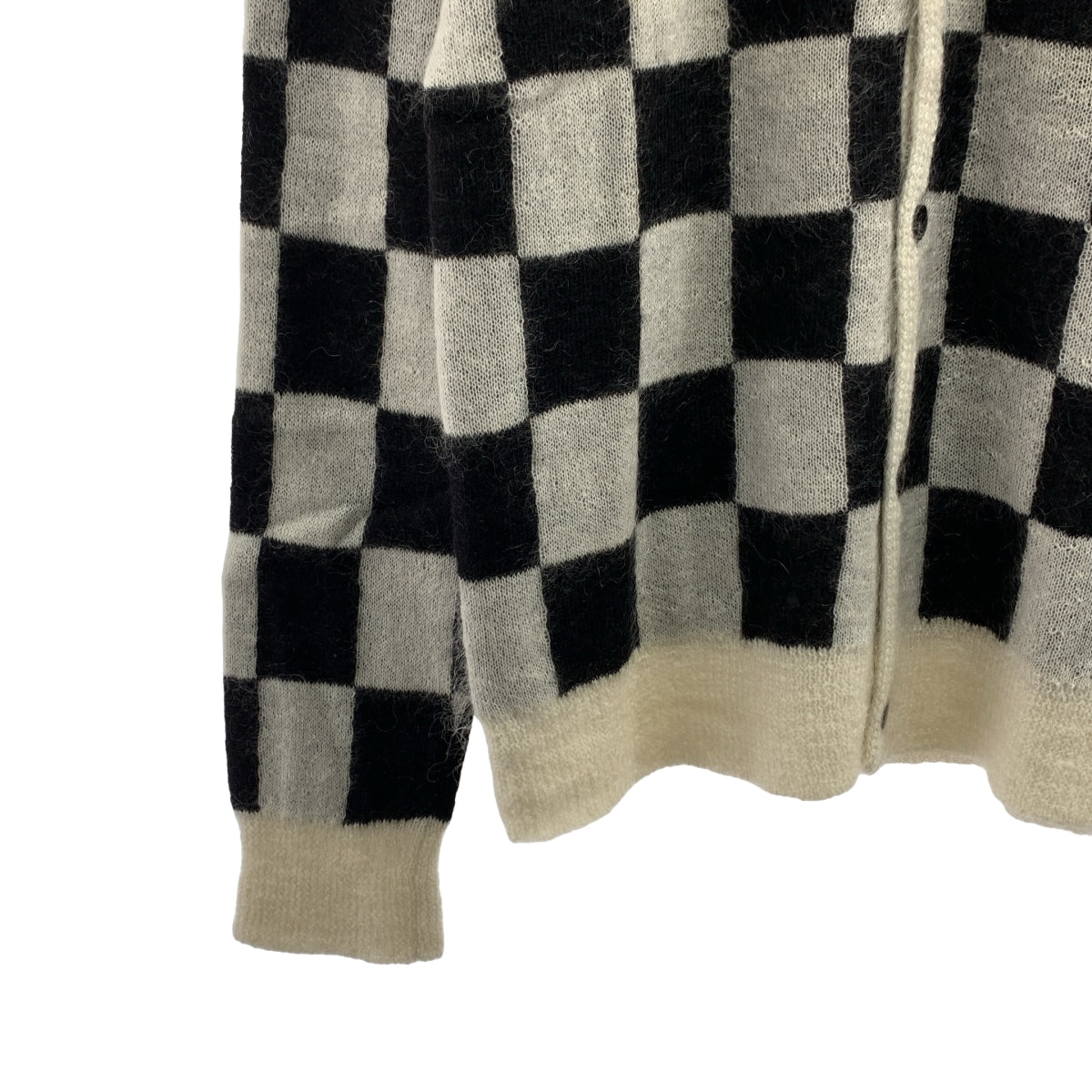 UNUSED / アンユーズド | 2020AW | モヘア ブロックチェック Vネック ニットカーディガン | 3 | メンズ