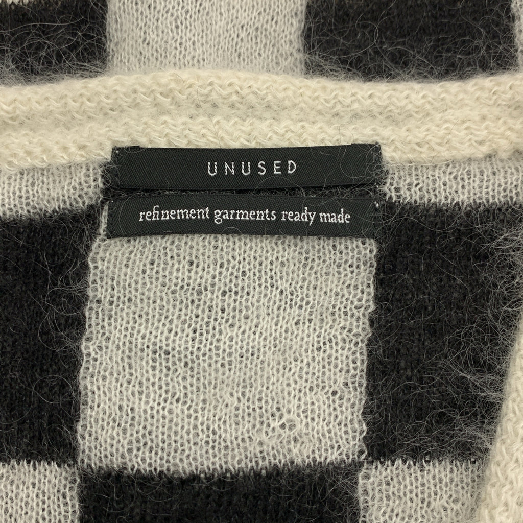 UNUSED / アンユーズド | 2020AW | モヘア ブロックチェック Vネック ニットカーディガン | 3 | メンズ
