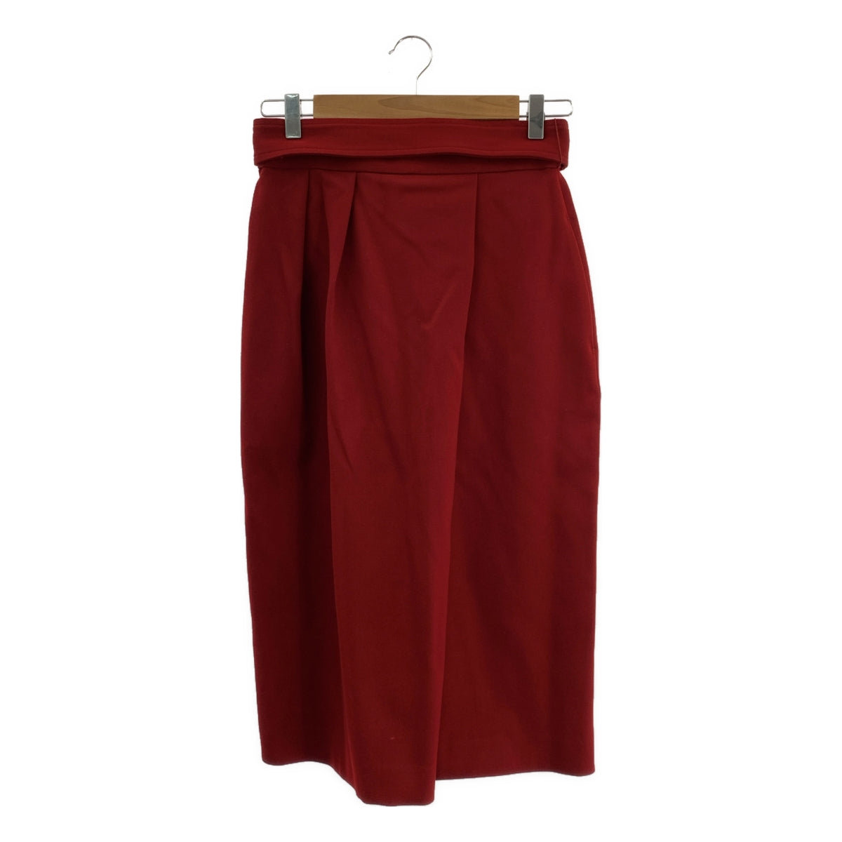 【美品】  ESTNATION / エストネーション | ベルテッド バックスリット スカート / 総裏地 | 38 | ボルドー | レディース