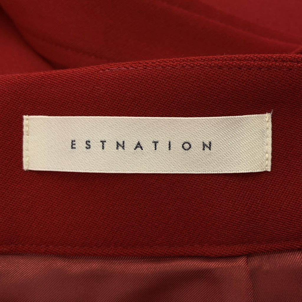 【美品】  ESTNATION / エストネーション | ベルテッド バックスリット スカート / 総裏地 | 38 | ボルドー | レディース