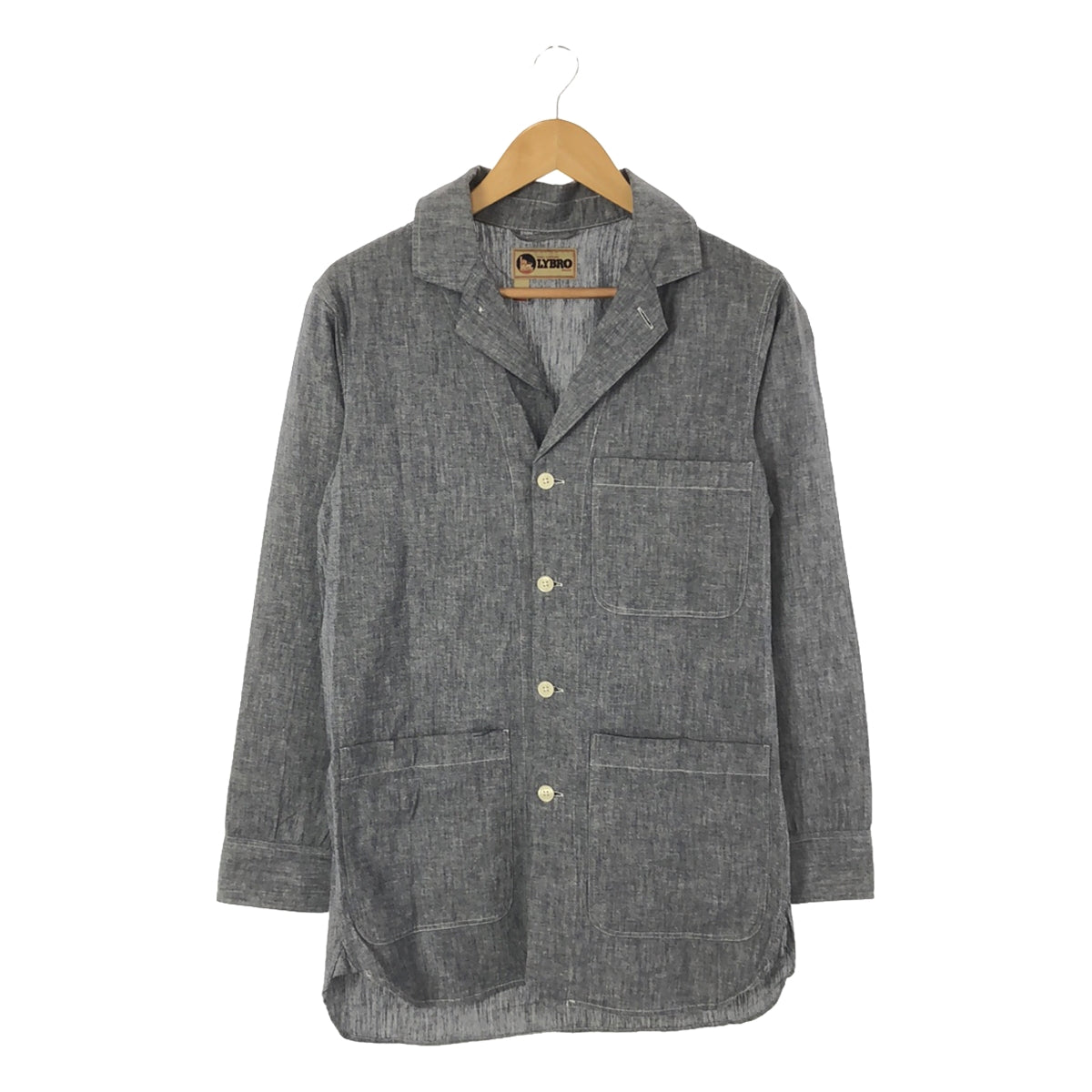 NIGEL CABOURN LYBRO / 나이젤 케이본 라이브로 | CHAMBRAY DENIM BIG JACKET 샴브레이 데님 빅 재킷 숍 코트 | 44 | 인디고 |