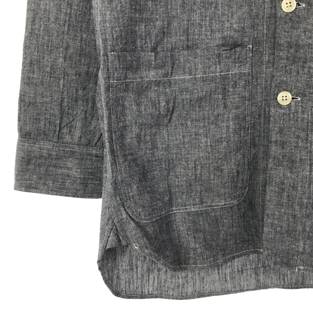 NIGEL CABOURN LYBRO / 나이젤 케이본 라이브로 | CHAMBRAY DENIM BIG JACKET 샴브레이 데님 빅 재킷 숍 코트 | 44 | 인디고 |