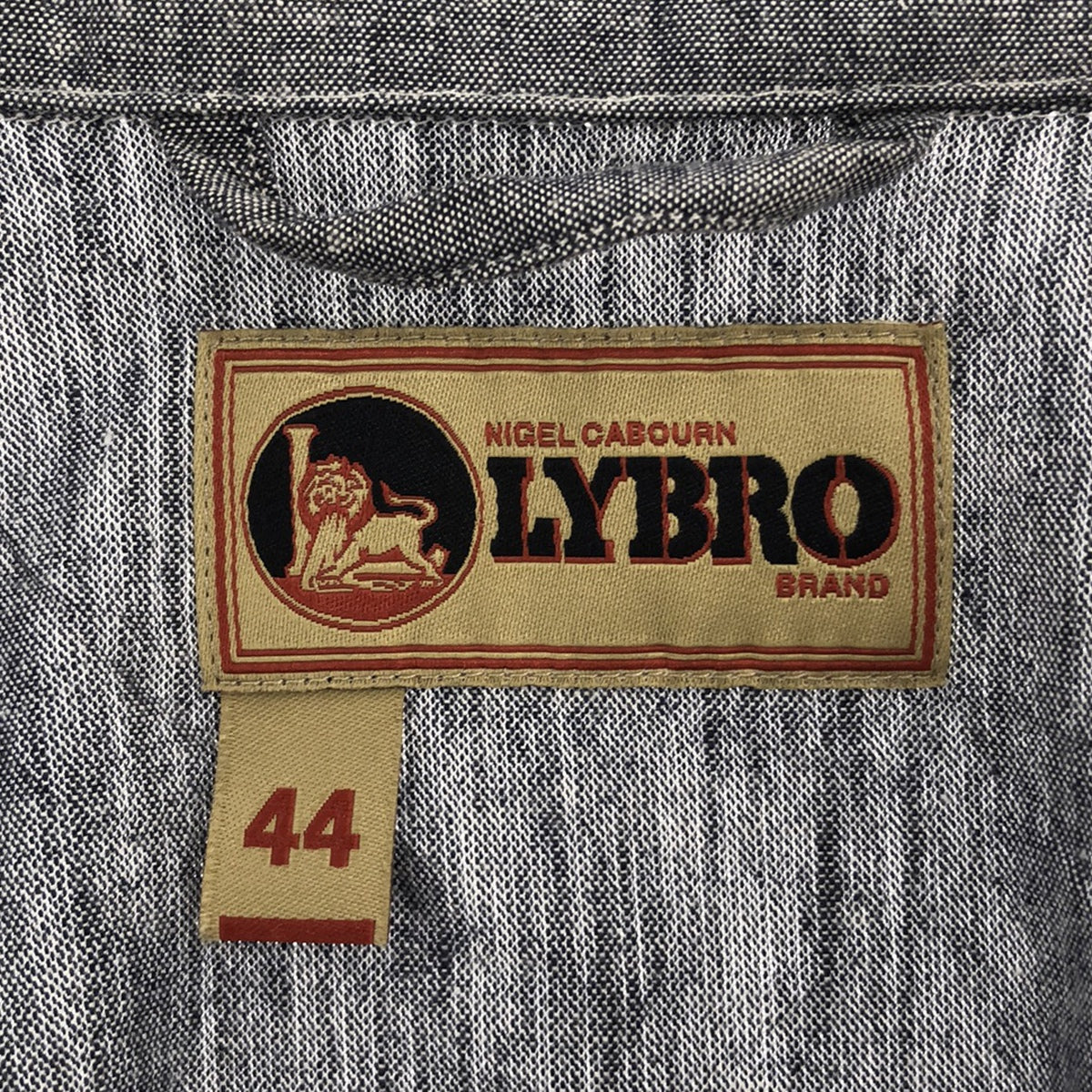 NIGEL CABOURN LYBRO / 나이젤 케이본 라이브로 | CHAMBRAY DENIM BIG JACKET 샴브레이 데님 빅 재킷 숍 코트 | 44 | 인디고 |