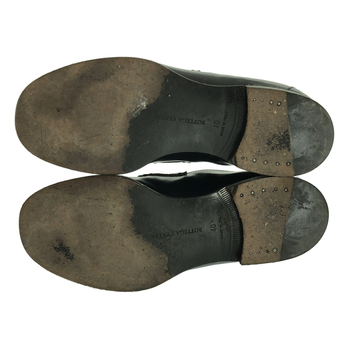 BOTTEGA VENETA / ボッテガヴェネタ | レザー イントレチャート コイン ローファ | 40 | ブラック | メンズ